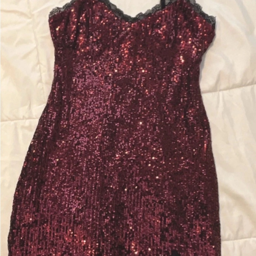 Wild Fable Burgundy Sequin Mini Dress
